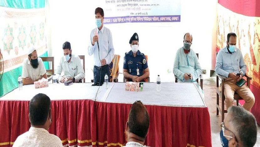 ভোলা জেলায় স্বাস্থ্যবিধি মানতে মতবিনিময় সভা।