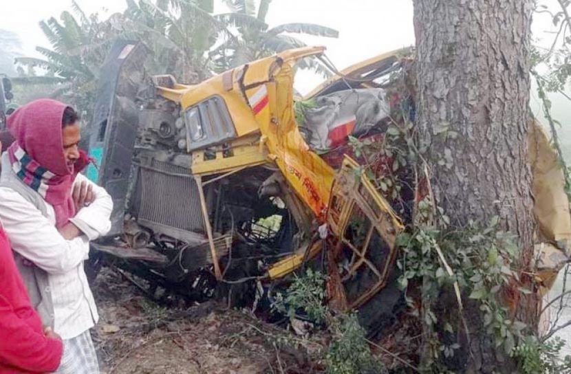 গাছের সঙ্গে ট্রাকের ধাক্কা, চালকসহ নিহত ২