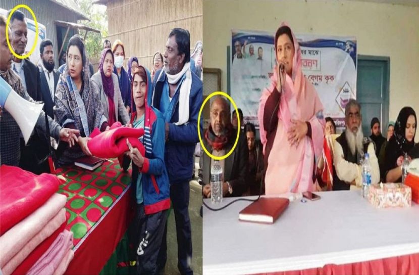 নৌকার বিরোধিতাকারীদের নিয়ে মহিলা লীগ নেত্রীর কম্বল বিতরণ