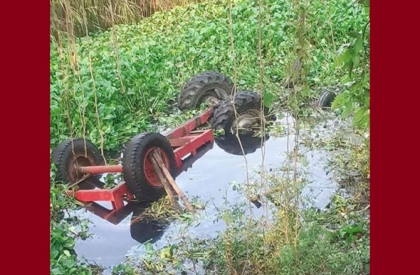 ইটবোঝাই গাড়ি উল্টে খালে, নিহত ৩