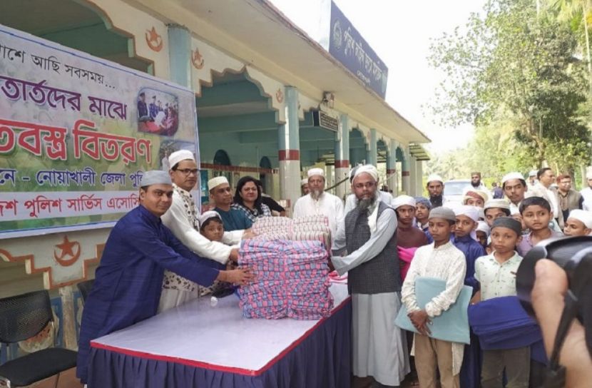 পুলিশ সার্ভিস এসোসিয়েশনের শীতবস্ত্র বিতরণ