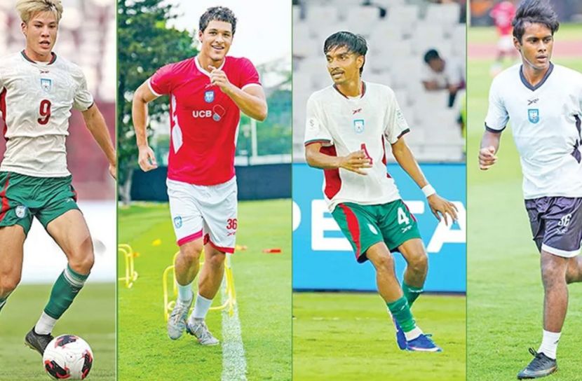বাঁ থেকে  শুকি ইতোফুসা, জিদান আলেকজান্ডার ইউসুফ, মিনহাজুল করিম স্বাধীন ও ফারহান আলি ওয়াহিদ        ছবি: সংগৃহীত